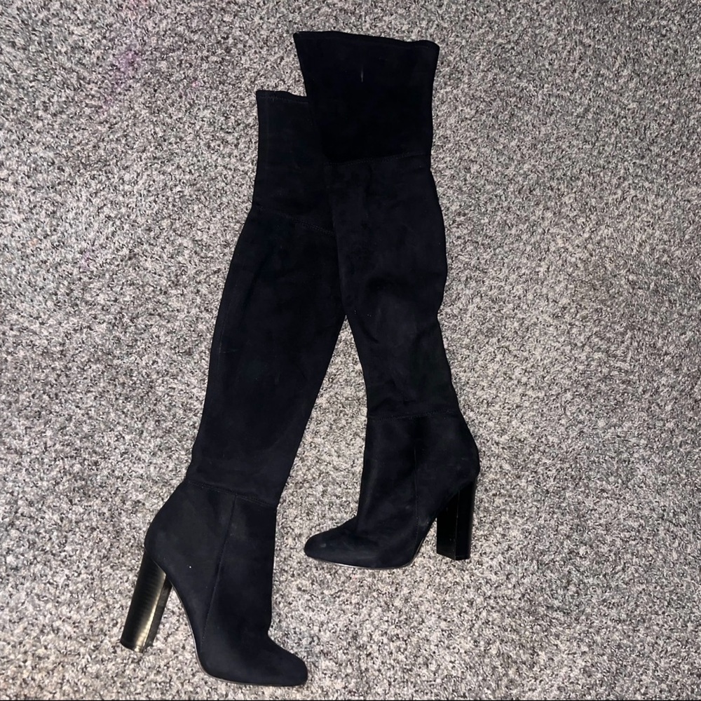 Aldo Women's Heels | Black Suede Knee-High Heel Boots | Brand New & Never Worn​